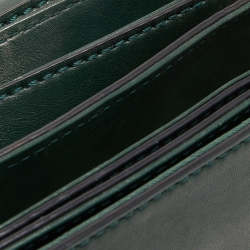 Pre Owned Valentino Dark Green Leather Rockstud Flap Shoulder Bag