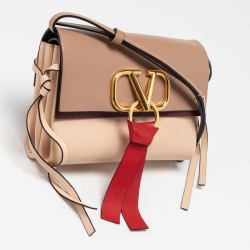 Pre Owned Valentino Multicolor Leather VRing Crossbody Bag