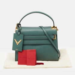 Pre Owned Valentino Green Leather My Rockstud Top Handle Bag
