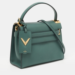 Pre Owned Valentino Green Leather My Rockstud Top Handle Bag