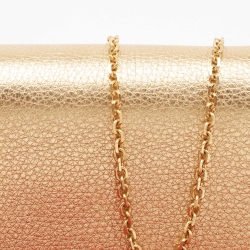 Pre Owned Valentino Gold Leather Rockstud Chain Clutch