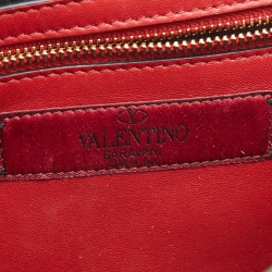 Pre Owned Valentino Black Quilted Leather Rockstud Spike Chain Clutch