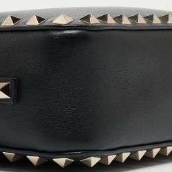 Pre Owned Valentino Black Leather Rockstud Camera Crossbody Bag