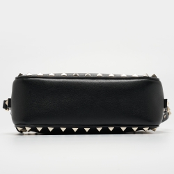 Pre Owned Valentino Black Leather Rockstud Camera Crossbody Bag