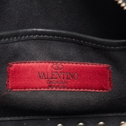 Pre Owned Valentino Black Leather Rockstud Camera Crossbody Bag