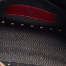 Pre Owned Valentino Black Leather Rockstud Camera Crossbody Bag