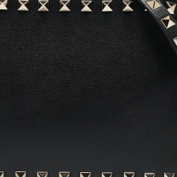 Pre Owned Valentino Black Leather Rockstud Camera Crossbody Bag