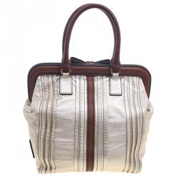 Pre Owned Valentino Gold Leather Vintage Frame Satchel