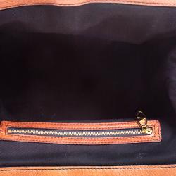Pre Owned Valentino Gold Leather Vintage Frame Satchel
