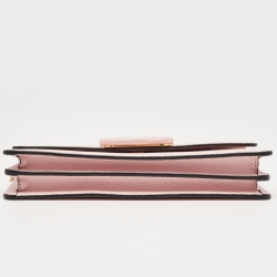 مملوكة مسبقًا Valentino Pink Leather VLogo Wallet on Chain