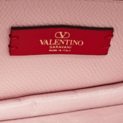 مملوكة مسبقًا Valentino Pink Leather VLogo Wallet on Chain