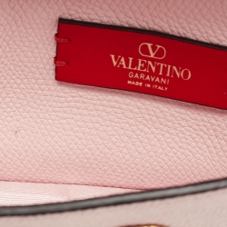 مملوكة مسبقًا Valentino Pink Leather VLogo Wallet on Chain