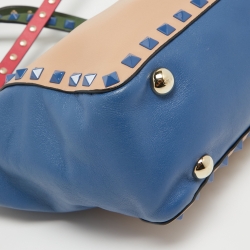 مملوكة مسبقًا Valentino Multicolor Leather Mini Rockstud Trapeze Tote