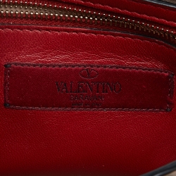 Pre Owned Valentino Pink Quilted Leather Medium Rockstud Spike Chain Top Handle Bag