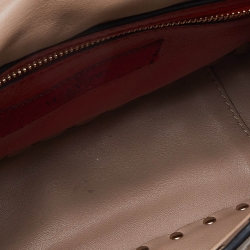 Pre Owned Valentino Pink Quilted Leather Medium Rockstud Spike Chain Top Handle Bag