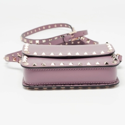 Pre Owned Valentino Lilac Leather Mini Rockstud Crossbody Bag