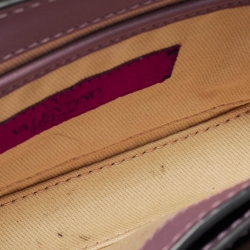 Pre Owned Valentino Lilac Leather Mini Rockstud Crossbody Bag