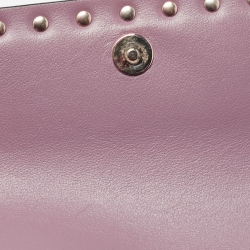 Pre Owned Valentino Lilac Leather Mini Rockstud Crossbody Bag