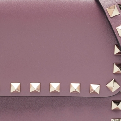 Pre Owned Valentino Lilac Leather Mini Rockstud Crossbody Bag