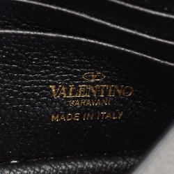 Pre Owned Valentino Black Leather VLogo Wallet on Chain