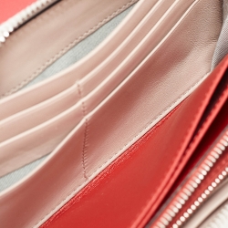 Pre Owned Valentino Silver Quilted Leather Rockstud Spike Zip Around Wallet