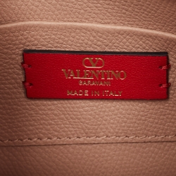 Pre Owned Valentino Beige Leather Mini Escape V Logo Hobo