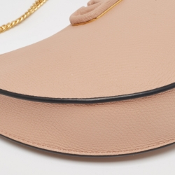 Pre Owned Valentino Beige Leather Mini Escape V Logo Hobo