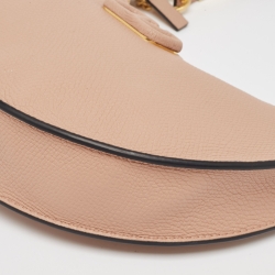 Pre Owned Valentino Beige Leather Mini Escape V Logo Hobo