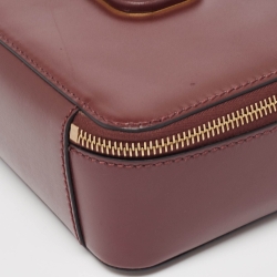 مملوكة مسبقًا Valentino Burgundy Leather VSling Camera Crossbody Bag