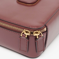 مملوكة مسبقًا Valentino Burgundy Leather VSling Camera Crossbody Bag