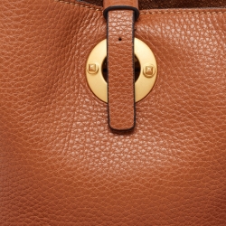 Pre Owned Valentino Tan Leather Eye On You Vitello Bucket Bag