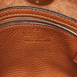 Pre Owned Valentino Tan Leather Eye On You Vitello Bucket Bag