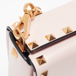 Pre Owned Valentino Pink Leather Rockstud Alcove Bag