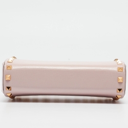 Pre Owned Valentino Pink Leather Rockstud Alcove Bag