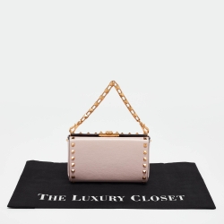 Pre Owned Valentino Pink Leather Rockstud Alcove Bag