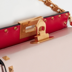Pre Owned Valentino Pink Leather Rockstud Alcove Bag