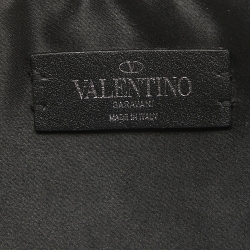 Pre Owned Valentino Silver Leather VLTN Wristlet Clutch
