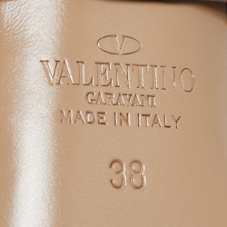 Pre Owned Valentino Dusty Pink Leather Rockstud Ankle Wrap Pointed Toe Pumps Size 38