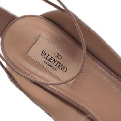 Pre Owned Valentino Beige Suede Studded Ankle Strap Sandals Size 39