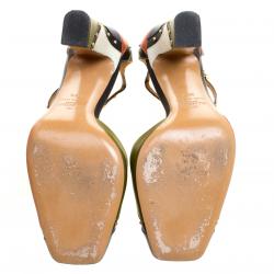 Pre Owned Valentino Multicolor Leather Dotcom Patchwork Pumps Size 36.5