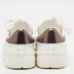 Pre Owned Valentino White Leather VLTN Open Sneakers Size 36.5
