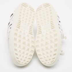 Pre Owned Valentino White Leather VLTN Open Sneakers Size 36.5