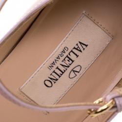 Pre Owned Valentino Blush Pink Patent Leather Tango Ankle Strap Pumps Size 36.5