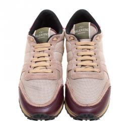 مملوكة مسبقًا Valentino Multicolor Mesh and Leopard Print Calf Hair Rockrunner Sneakers Size 37.5