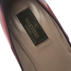 Pre Owned Valentino Two Tone Camouflage Leather and Canvas Pointed Toe Pumps Size 37