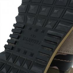 Pre Owned Valentino Camouflage Leather and Suede Sneakers Size 37.5