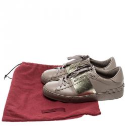 Pre Owned Valentino Lilac Leather Open Sneakers Size 37