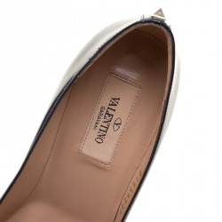 Pre Owned Valentino Blue Patent Leather Pointed Toe Pumps Size 37