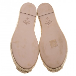 Pre Owned Valentino Multicolor Lace and Leather Espadrilles Size 37