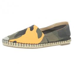 Pre Owned Valentino Camouflage Canvas Espadrilles Size 37